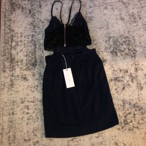 Lulus Navy black lace dress